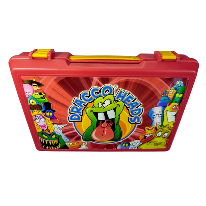 Dracco Heads Collectors Briefcase 1999 – Gogo's Crazy Bones + 8 Random Dracco Heads