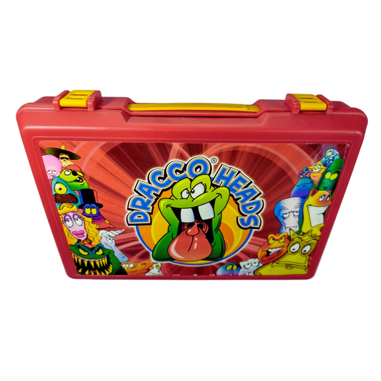 Dracco Heads Collectors Briefcase 1999 – Gogo's Crazy Bones + 8 Random Dracco Heads
