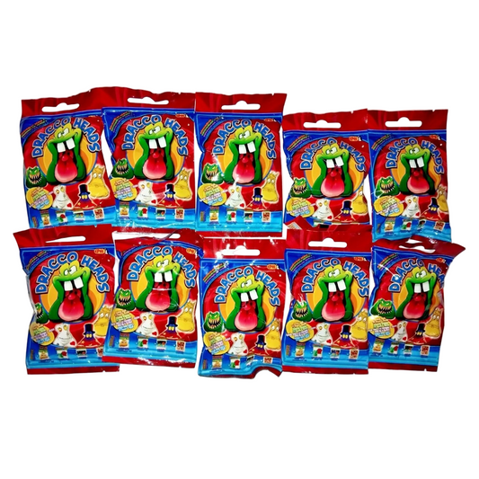 Dracco Heads 10x NEW Sealed Packs – 3 Figures Per Pack – 1999 – Gogo's Crazy Bones