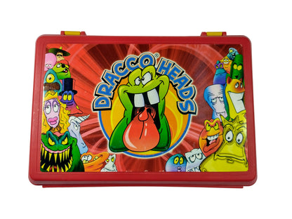 Dracco Heads Collectors Briefcase 1999 – Gogo's Crazy Bones + 8 Random Dracco Heads